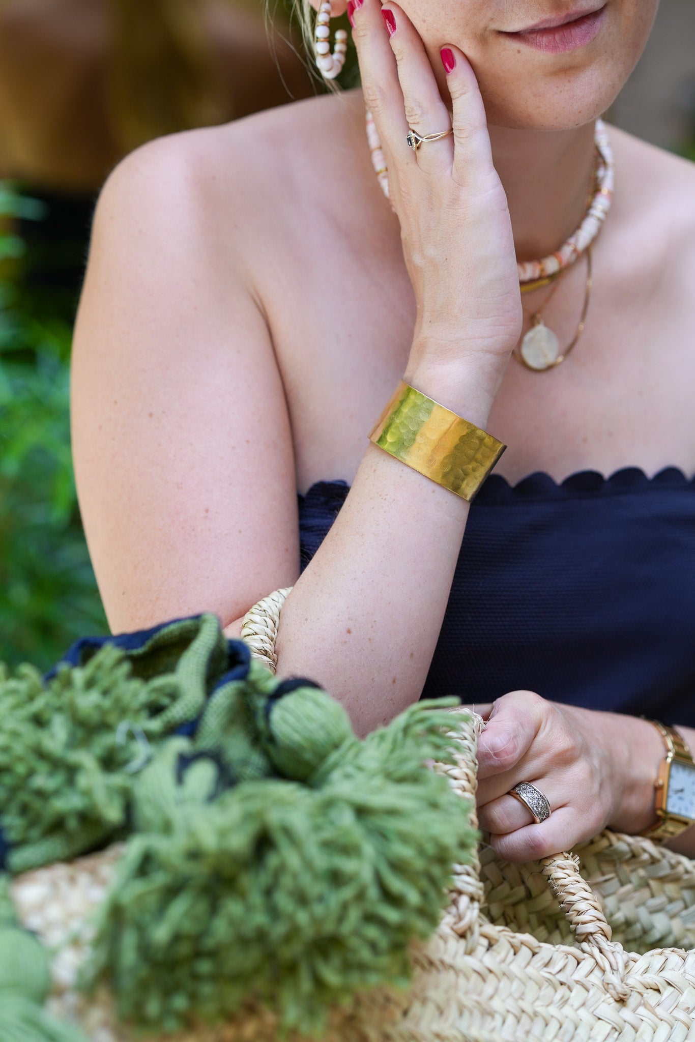 Bracelet martelé en laiton doré – 3 tailles disponibles