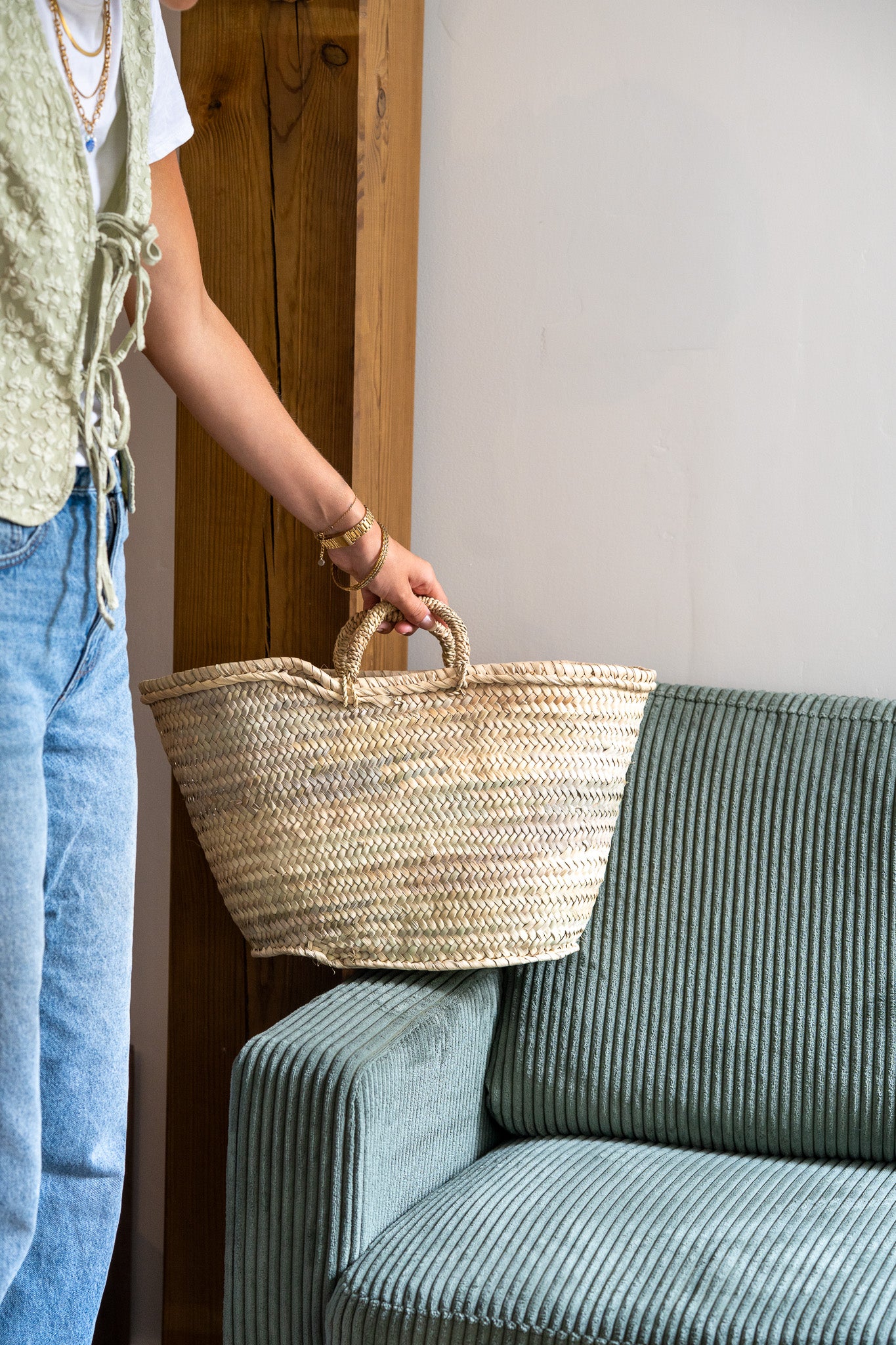 Panier en osier naturel pour adultes