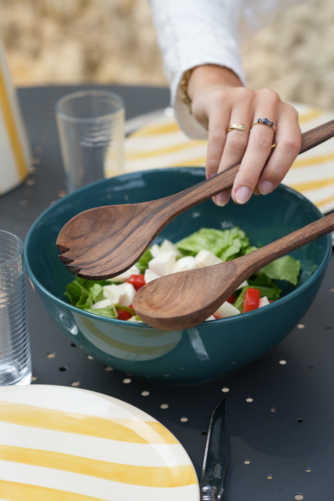 Duo de cuillères à salade en bois de noyer
