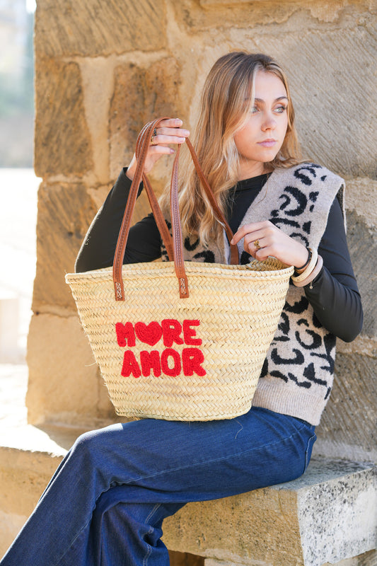 Panier « More Amor » – broderie faite main