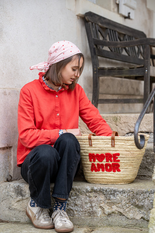 Panier « More Amor » – broderie faite main